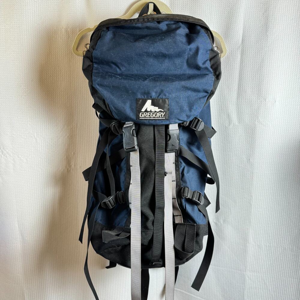Vintage Gregory Blue Black Backpack Daypack Shoulder Hiking Bag Sz L Rare in EUC